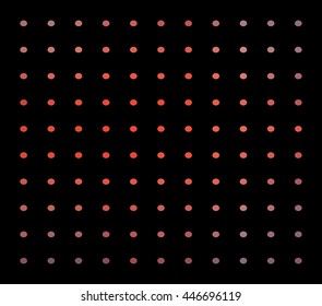 Abstract dotted pink violet vector mesh pattern on black background. Cell phone background.