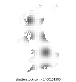 abstract dotted polka dot map of united kingdom