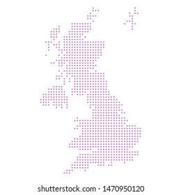 Abstract dotted polka dot map of united kingdom.
