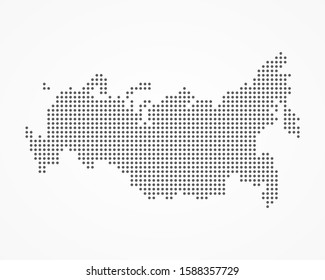 Abstract dotted polka dot pixel particle map Russia  Vector eps10  You can see the animation this illustration in my portfolio video 