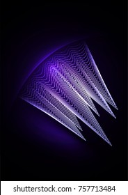 Abstract dotted prongs dissecting space. Abstract background of a pointed figure