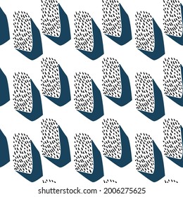 abstract dotted rectangle shapes geometric seamless pattern, endless repeatable vector illustration texture background