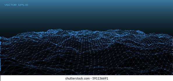Abstract dotted relief with dark background