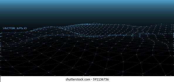Abstract dotted relief with dark background