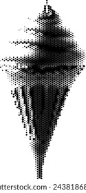 Abstract dotted representation of ice cream cone.