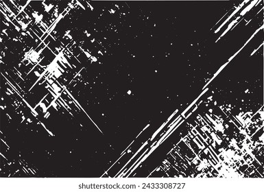 Abstract Dotted, Scratched, Vintage Effect Grunge Black And White Urban Vector Texture