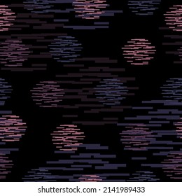 Abstract dotted seamless background. Circles multi-colored neon watercolor seamless pattern. Abstract dark colorful seamless pattern.