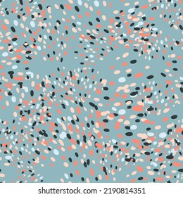 Abstract dotted seamless pattern. Pointillism. Vector background.