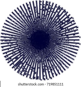 Abstract dotted shape. Element for design. Distorted surface. Vector illustration.