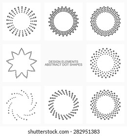 Abstract dotted shapes.Vector set of design elements and icons.