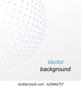 Abstract dotted sphere. Halftone effect vector background