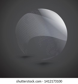 Abstract dotted sphere on dark background. EPS10, vector and illustration.
