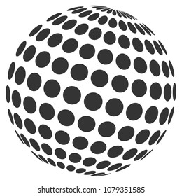 Abstract Dotted Sphere vector illustration. Modern 3d effect design for business.