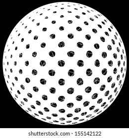 Abstract dotted sphere vector illustration.