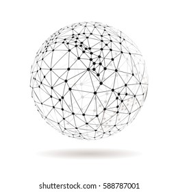 Abstract dotted sphere vector illustration.