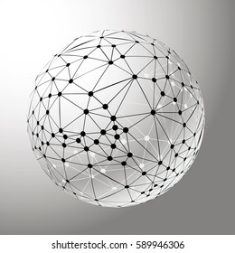 Abstract dotted sphere vector illustration.