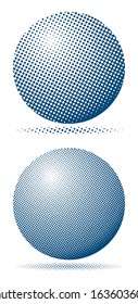 Abstract dotted spheres vector illustration.