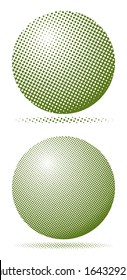 Abstract dotted spheres vector illustration.