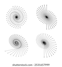 Elementos gráficos circulares Abstractas de la espiral punteada para el fondo