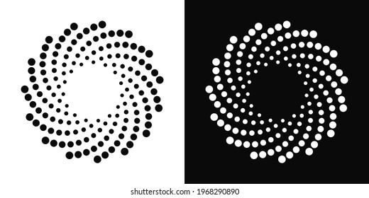 Abstract Dotted Spiral Vortex. Radial Design Element for Abstract Logos and Backgrounds. Vortex Dot Spiral Illustration Vector.