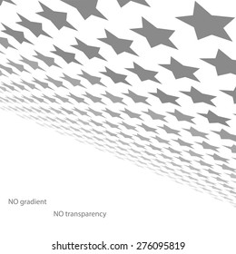 Abstract dotted stars black and white background in perspective view