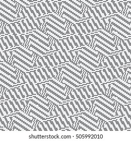 Abstract dotted strokes textured background. Seamless pattern.
