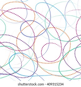 Abstract dotted tangle lines vector seamless pattern