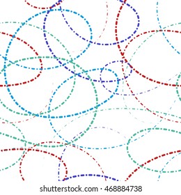 Abstract dotted tangle lines vector seamless pattern