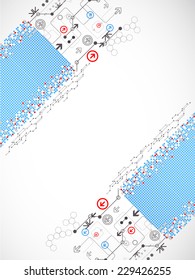 Abstract dotted technological background with various technological elements