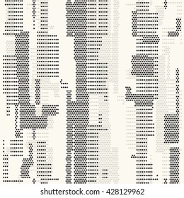 Abstract dotted urban motif. Seamless pattern.