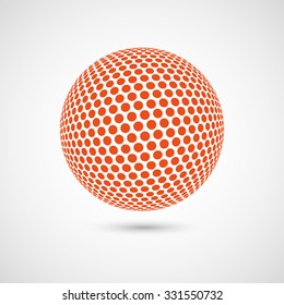 Abstract dotted vector background. 3d sphere