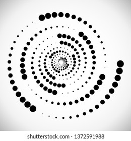Abstract dotted vector background. Halftone effect. Spiral dotted background or icon