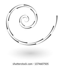Abstract dotted vector background. Halftone effect. Spiral dotted background or icon