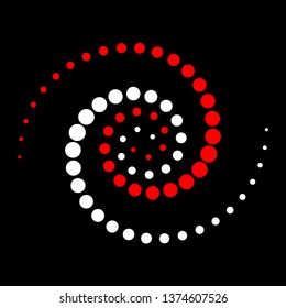 Abstract dotted vector background. Halftone effect. Spiral dotted background or icon