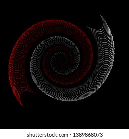 Abstract dotted vector background. Halftone effect. Spiral dotted background or icon