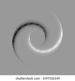 Abstract Dotted Vector Background. Halftone Effect. Spiral Dotted Background Or Icon. Yin And Yang Style