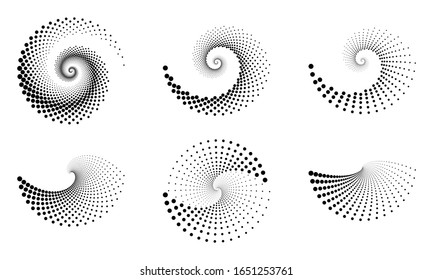 Abstract dotted vector background. Halftone effect. Spiral dotted background or icon. Yin and yang style