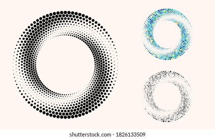 Abstract dotted vector background. Halftone effect. Spiral dotted background or icon. Yin and yang style