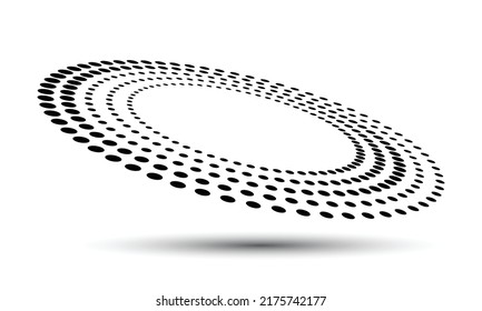 Abstract Dotted Vector Background. Halftone Effect. Circle Dotted Background Or Icon. Circle With Perspective.