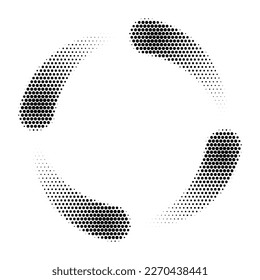 Abstract dotted vector background. Halftone effect. Halftone dotted background circularly distributed. Circle dots isolated on the white backdrop for advertisement. Minimal geometric design template