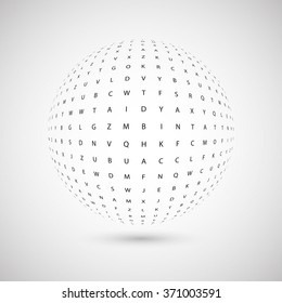 Abstract dotted vector background. Halftone effect. 3d sphere