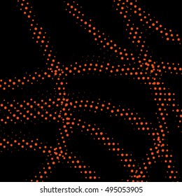 Abstract dotted vector background. Halftone effect. Waves vector illustration