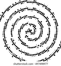 Abstract dotted vector background. Halftone effect. Wave dots vector illustration. Optic illusion