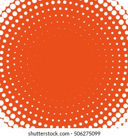 Abstract dotted vector background. Halftone effect. Abstract radials dotted pattern. Abstract vector frame for any designs