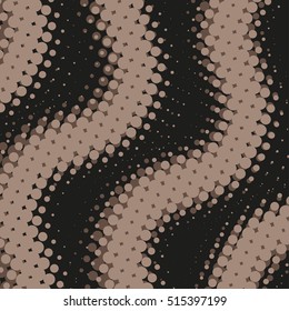 Abstract dotted vector background. Halftone effect. Wave dots vector illustration