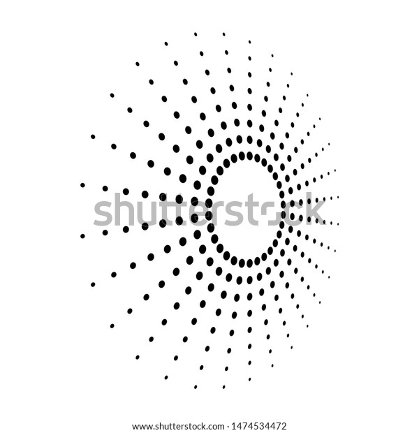 Abstract dotted vector background. Halftone\
effect. Black dotted\
background