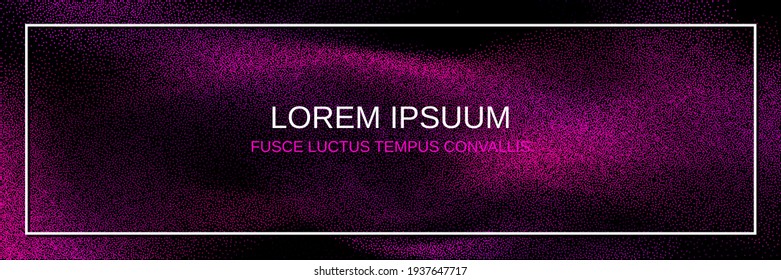 Abstract dotted vector banner template. Futuristic style background with white frame