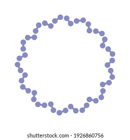 Abstract dotted vector, round yellow frame from dotes on white white background.