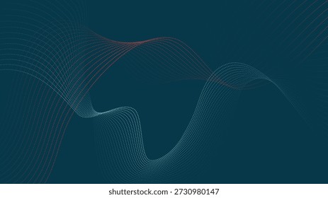 Abstract dotted wave background with flowing curves and dynamic motion modern digital style ideal for technology branding presentations banners wallpapers and web design