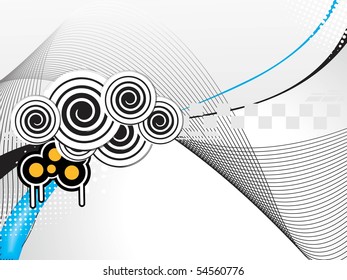 abstract dotted wave background with grungy circle